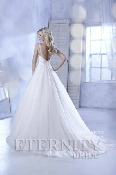 tyllbrudekjole bestrodd med paljetter og stener eternity bride d5287 bak3