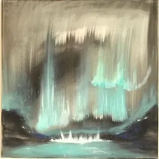 Maleri Nordlyset 1. Akryl maleri av art by Lena Marie. art for sale. Fine art Northern lights